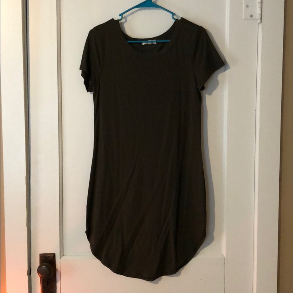 Dark green t shirt dress